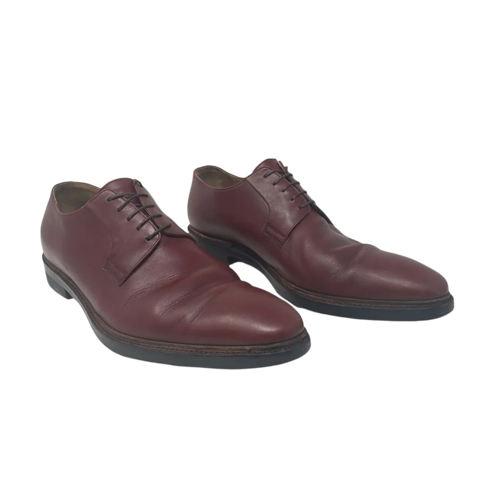 Thoma's Burgundy Leather Oxford Shoes Size Eur 45 US 11 Lace Up‎